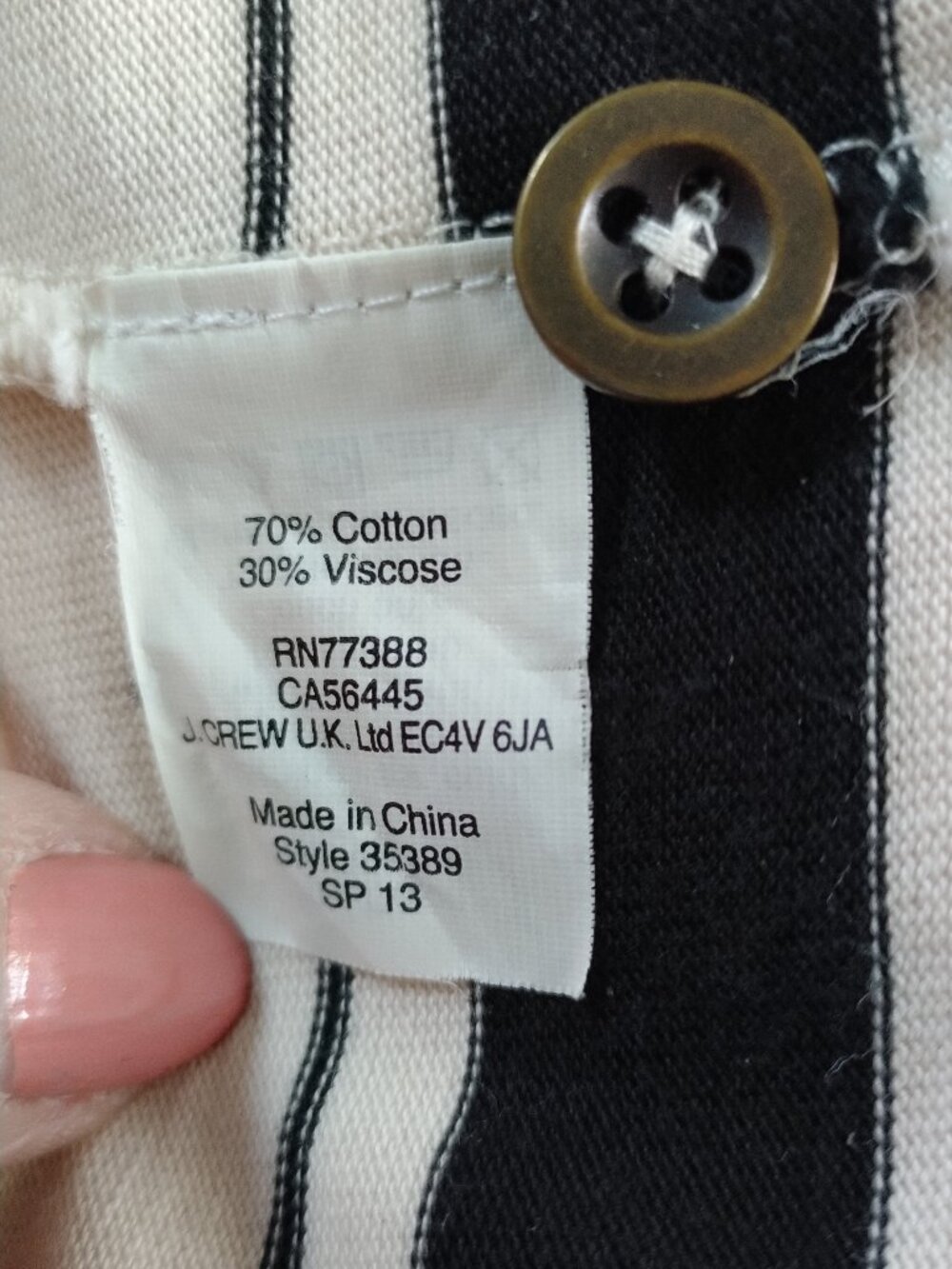 J. Crew Black & Cream Striped Sundress, New size S - Picture 7 of 9